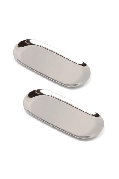 Generic N/A/ 2 Pack 9in Stainless Steel Storage Tray, Premium Metal Organizer...