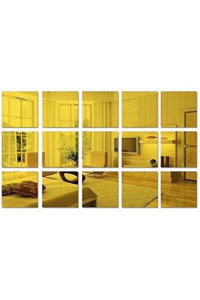 Generic N/A/ 15 Pieces 6in Square Acrylic Mirror Sticker Sheet, Self Adhesive...