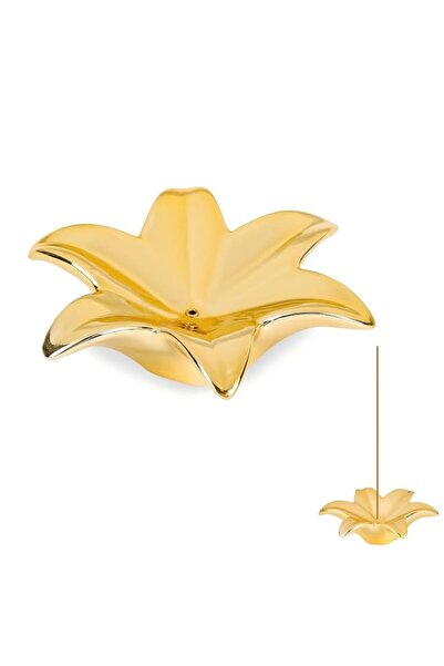 Generic Brand Ceramic Flower Incense Holder, Elegant Blooming Metallic Cerami...