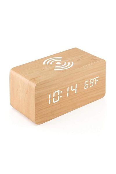 Generic Brand Digital Alarm Clock with Qi Wireless Charging Pad for iPhone Sa...