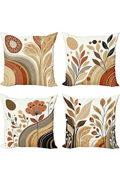 Generic Joyzzz Throw Pillow Cushion Cover, 4 Pcs 18in Boho Floral Printed Pil...