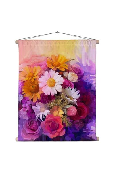 Generic Brand ArtzFolio Still Life Of Yellow Red & Pink Color Flower Velvet F...