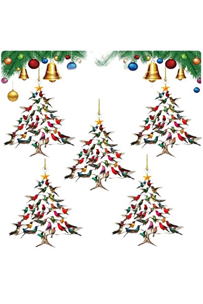 Generic Brand Hummingbird Christmas Ornament, Colorful Stacked Bird Decor for...