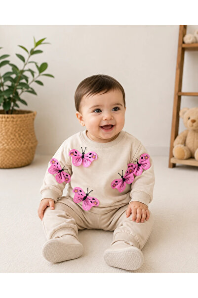 hümabebe Flying Butterflies Detailed Seasonal 2-Piece Baby Girl Set
