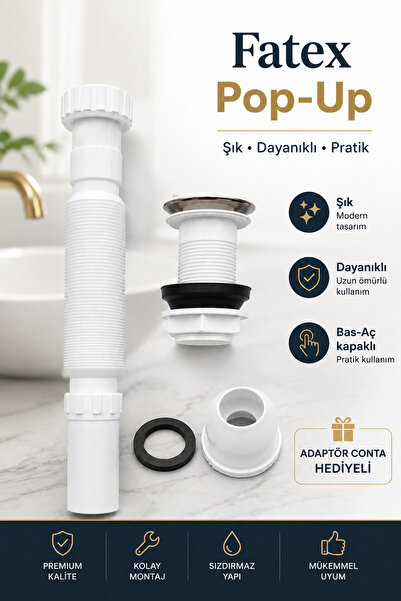Huba Koku Engelleyen Açma Kapamalı Lavabo Sifonu