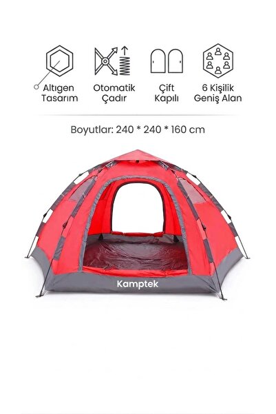kamptek kamp teknolojisi Kamptek Hızlı Kurulumlu Pop-Up Kamp Çadırı - Otomati...