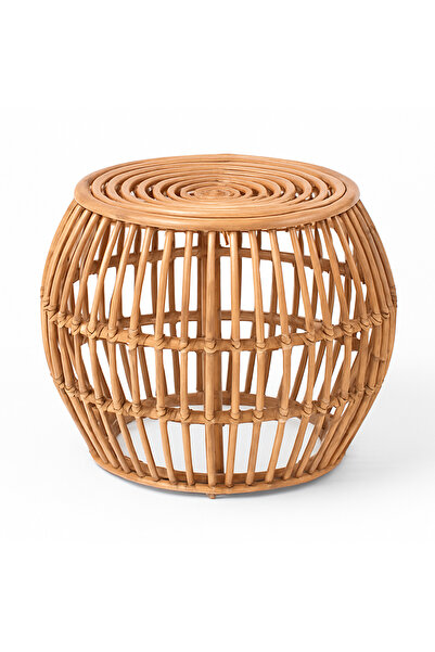 OEM Măsuță laterală de grădină din ratan, diametru 62 cm, înălțime 47,5 cm