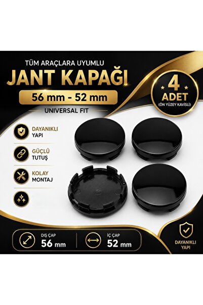MemoDigital Jant Göbek Kapağı Dış Çap 56 mm - İç Çap 52 mm 4 Adet