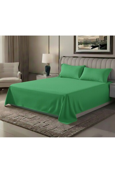 MAXQON ® Flat Bed Sheet Set – 1 Flat Sheet with 2 Pillow cases – (For All Mat...