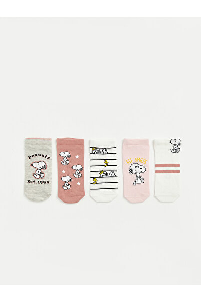 LC Waikiki Nevavm Snoopy Patterned Girls' Booties Socks, 5-Piece Set