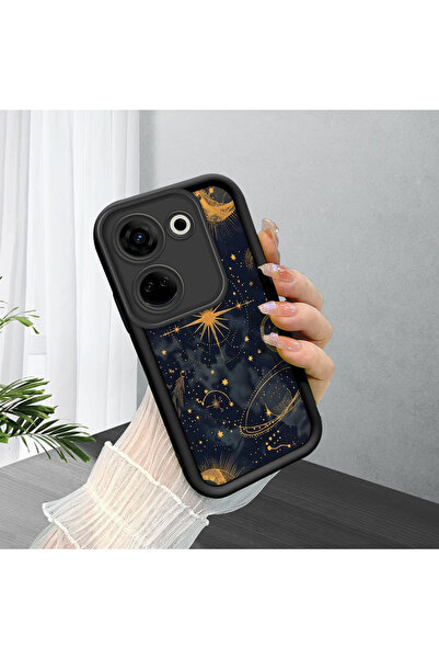 PATTERNOVA Tecno Camon 20 Uyumlu Vintage Altın Detaylı Ay Yıldız Kılıf, Moda ...