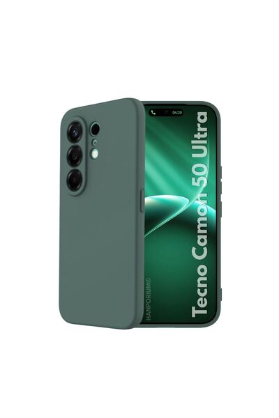 HANPORIUM Tecno Camon 50 Ultra Compatible Silicone Case Pastel Color Tone Flexible Cover with Camera Protection Green
