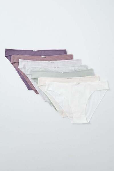 Women'secret Multicoloured cotton pointelle classic panties 7-pack