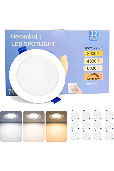 OEM Set de 12 spoturi LED încastrate, 7 W, luminozitate suplimentară (700 LM)...