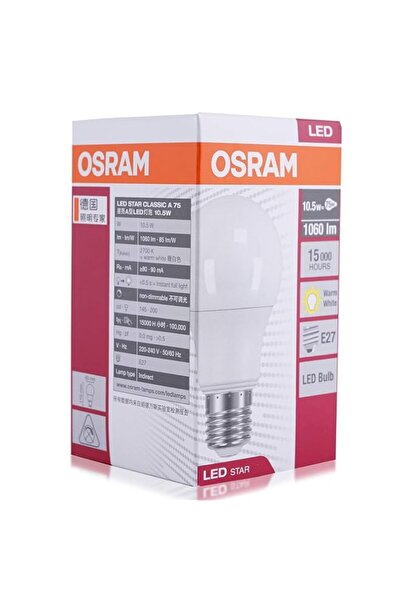 Generic Osram Globe E27 Led Bulb, White, Oled-Cla-10.5W-Ww-Fs