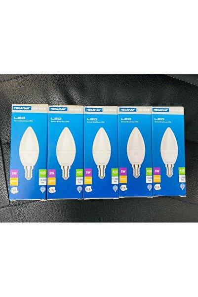 Generic Megaman Led pack of 5 bulbs 5w Warmwhite E14 Frosted