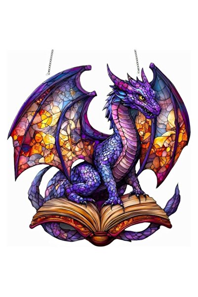 Generic Dragon Suncatcher, Stained Glass Effect Window Hanging, Fantasy Drago...