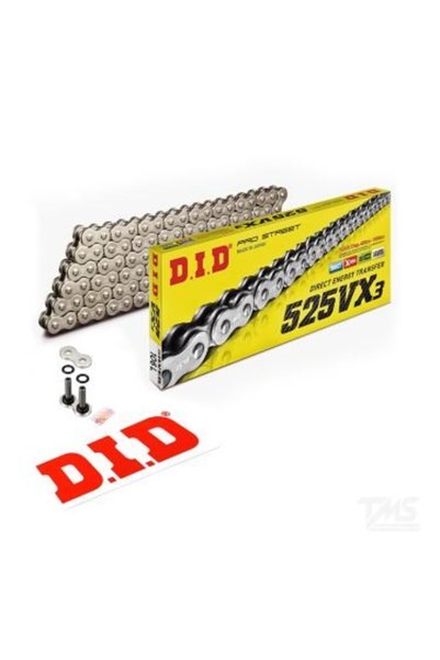 D.I.D DID DID-525VX3 (Gümüş)-112 DID 525VX3-112 LİNK GÜMÜŞ ZİNCİR (X-RİNG) - APRILIA CAPONORD 1200 cc (2013-2017)