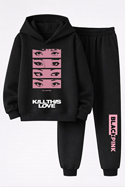 MAGORS Blackpink Printed 3-Ply Quality Sweatshirt and Trackpants Kids Bottom-...