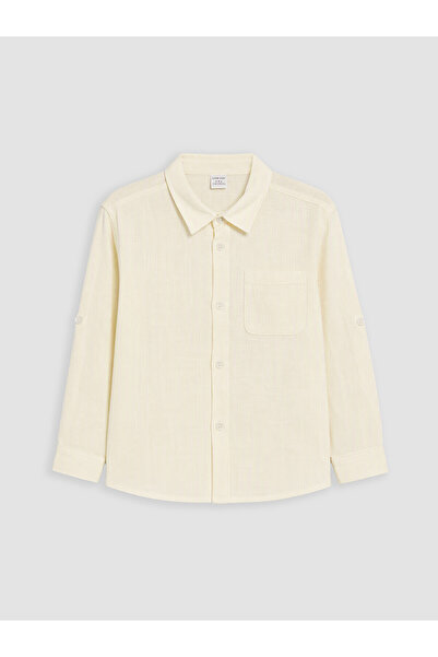 LC Waikiki Lcw Kids Beige Poplin Boy's Shirt