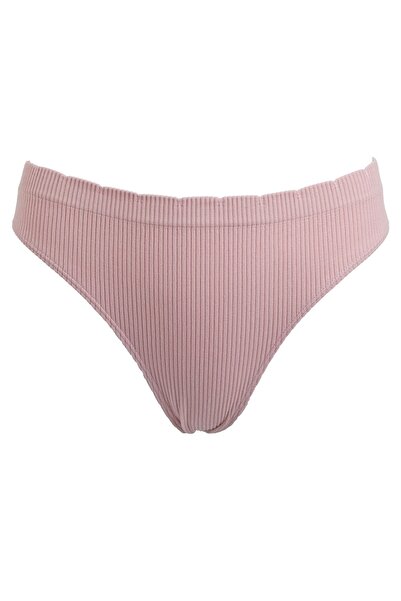 OEM Chiloți tanga de damă, roz nude, reiați, fără cusături - 97% nailon/3% el...