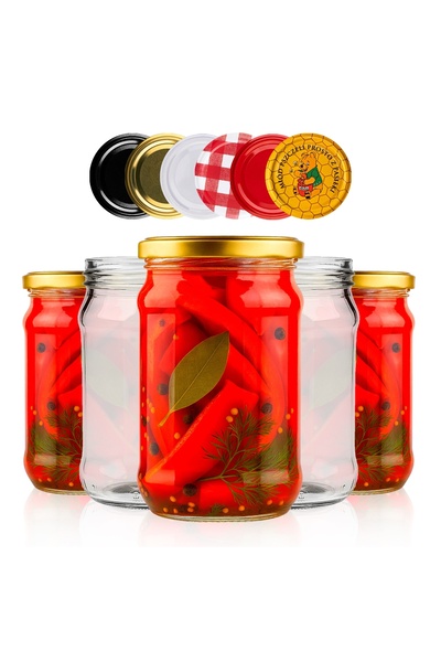 SuperButelki Set Borcane din Sticla cu Capac Filetat, 320 ml, 12x7 cm, Multic...