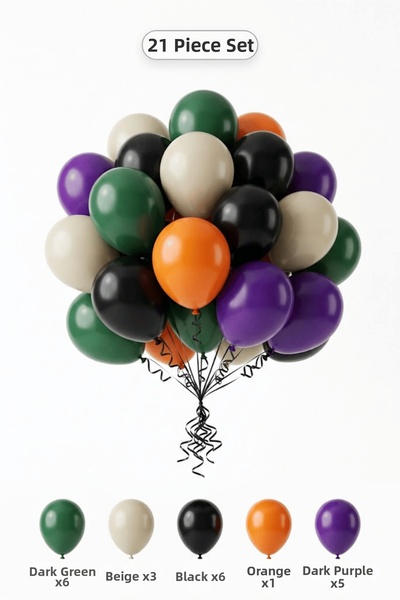 BALOMİS Forest Themed Balloon Set Black Dark Purple 21 Pieces Boy's Birthday ...