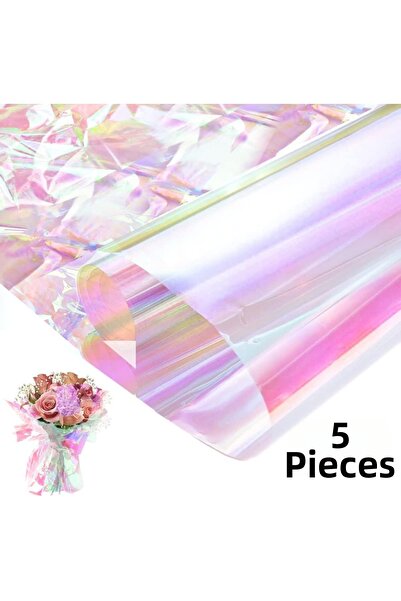 ASL ArtPaper Hologram / Iridescent Transparent Flower Bouquet Packaging and W...