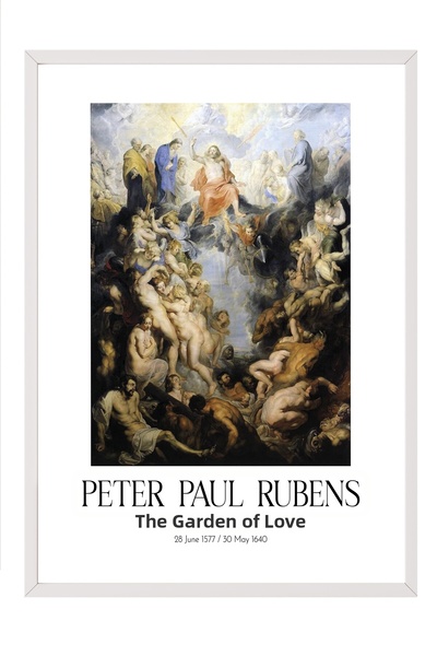 Postifull Peter Paul Rubens - the Garden of Love, White Framed Art, Art Serie...