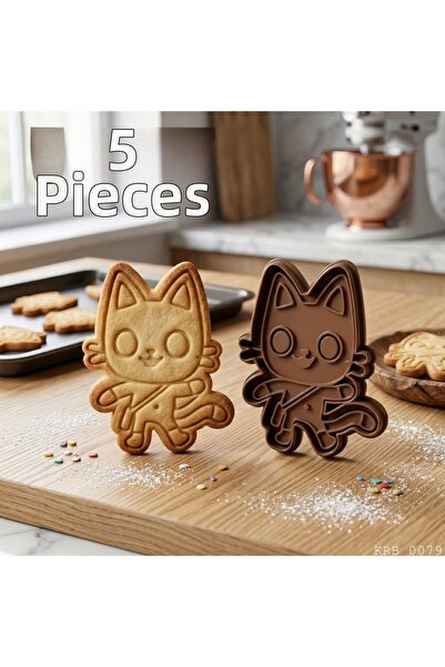 EGATOPTAN 5Li Cute Hero Cat Cookie Mold Play Dough Mold 6 5 cm