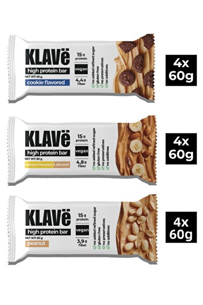 KLAVë High Protein Bar Karma - 60g X 12 Units - 15g Protein, Vegan and Gluten...