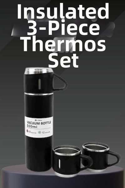 Sepetink Stainless steel thermos set with 3 cups vacuum thermos set 500 ml up...