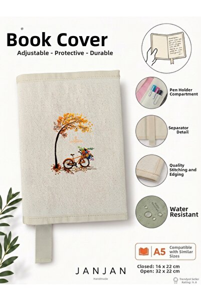 JANJAN Natural Fabric Book Cover,Washable Book Cover,Book Protector,32X22 cm ...
