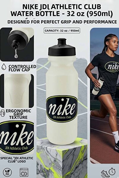 Nike Jdi Athletic Club Sports Water Bottle 32 oz / 950 ml - Squeezable Fitnes...