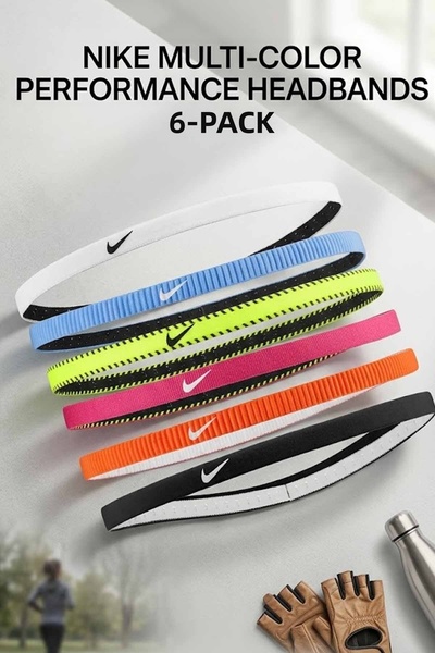 Nike Set de 6 benzi subțiri pentru păr pentru sportivi - Bandă pentru tenis, ...