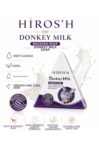 HİROS'H Donkey Milk Soap Skin Purifying, Nourishing and Softening Natural Don...