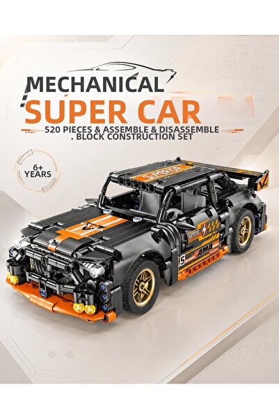 YILDIRIM OYUNCAK Pull and Drop Mechanical Super Car Building Block Set 520 Pi...