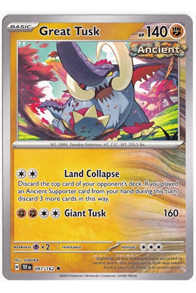 Pokemon جريت تاسك 097/162 - القوات المؤقتة - بطاقة (لون النعناع)