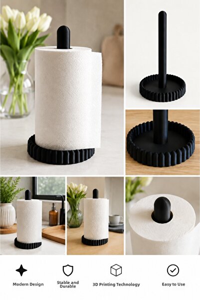 Nuvia Linea Decorative Paper Towel Holder |   Modern Kitchen Towel Stand