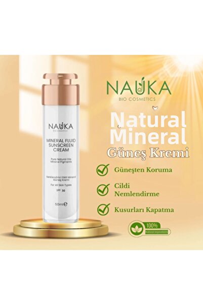 nauka Mineral Fluid Sunscreen Cream Mineral Pigments / Natural Sunscreen with...