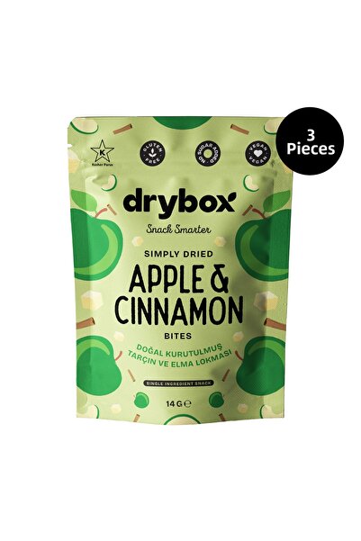 DRYBOX Dried Cinnamon Apple Bite 14g 3-Pack – No Added Sugar, 100% Natural So...