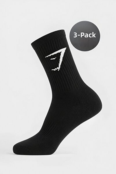 Stylovi Gymshark Socks 3 Pairs - Black Ultra Comfortable Sports Socks