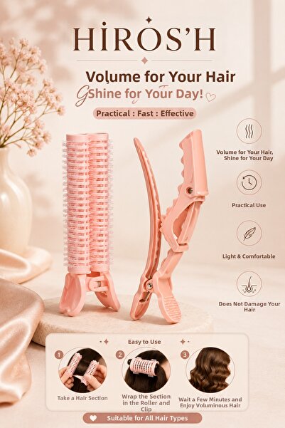 HİROS'H New Korean Hair Volume Roller Clip Hair Root Clip Self-Adhesive Hair ...
