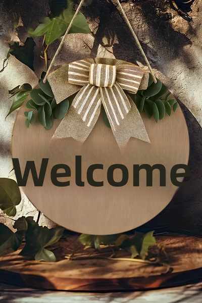 SHELİFE مرحباً بكم، زخرفة باب من MDF بتصميم ثلاثي الأبعاد مطبوع بالأشعة فوق ا...