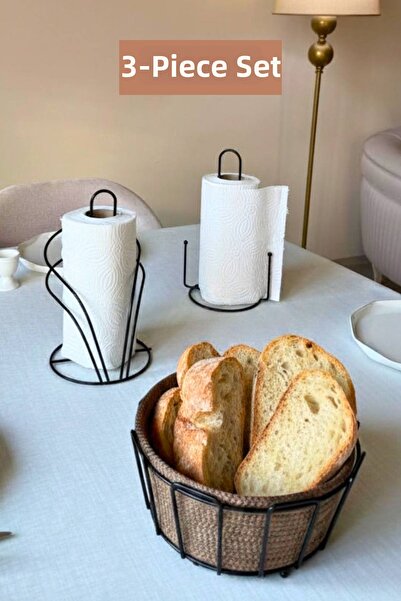 Edora Home Set of 3 Black Swan Napkin Holder Upright Paper Towel Holder Oval ...
