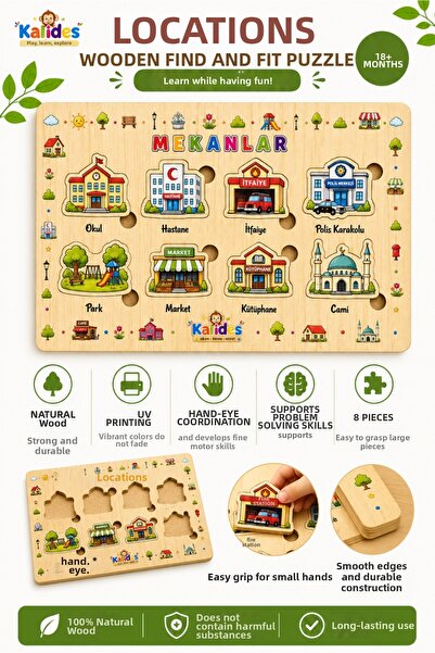 kalides Bultak Puzzle – Mechanisms |   Wooden Educational Puzzle |   Montesso...