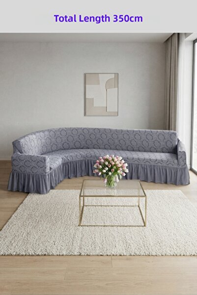 kutlale Jakarli Ottoman (Shawl) Pattern 5-Seater (350cm) L Corner Sofa Cover ...