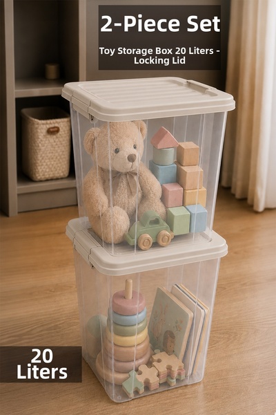 Meleni Baby 2-Piece Deep Toy Organizer - Lockable Storage Box Children's Room...