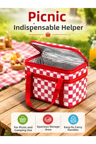 shoppingfestr 25 Liter Large Volume Thermos Bag Durable Zippered Heat Preserv...