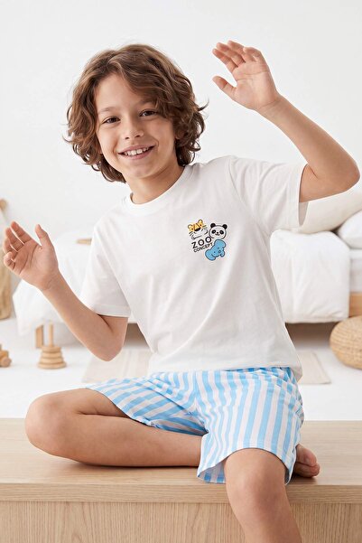 TRENDYOLKIDS Ekrus pidžama za dečake TKDSS26PT00013